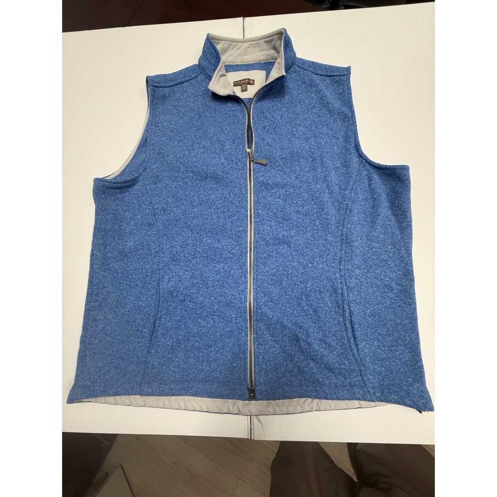 Peter Millar Vest Mens XXL Blue Good Crown Sport Full Zip Heathered MF16EZ35